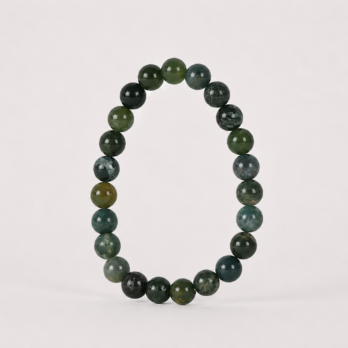 Bracelet Agate Mousse 'A' perles 8mm
