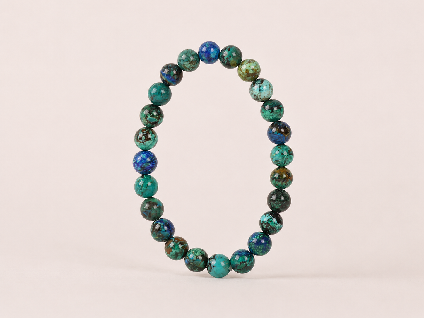 Bracelet Azurite ‘AAA’ perles 8mm
