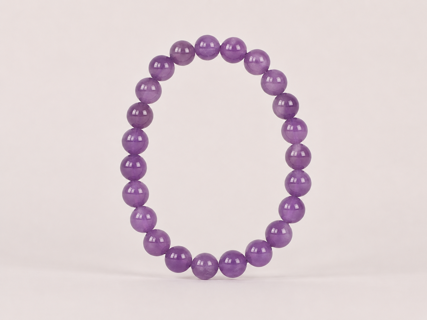 Bracelet Améthyste ‘A’ Light perles 8mm 21 Bracelet Améthyste ‘A’ Light perles 8mm