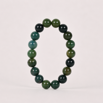 Bracelet Agate Mousse 'A' perles 10mm