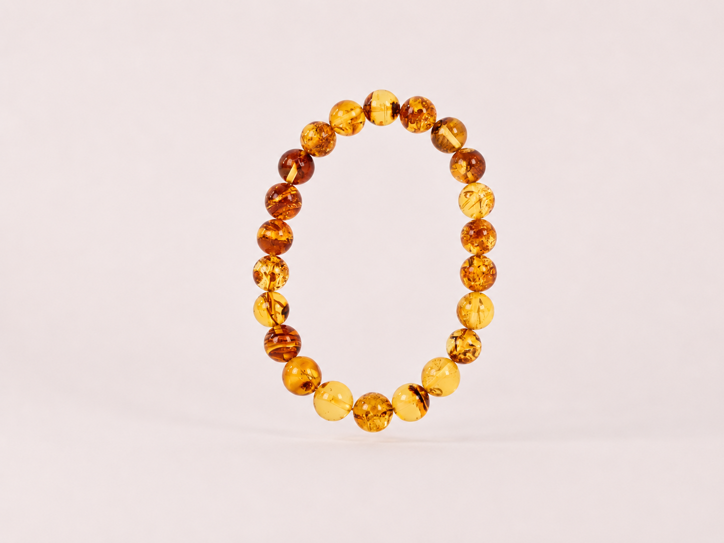 Bracelet Ambre sombre catégorie ‘A’ perles 8mm