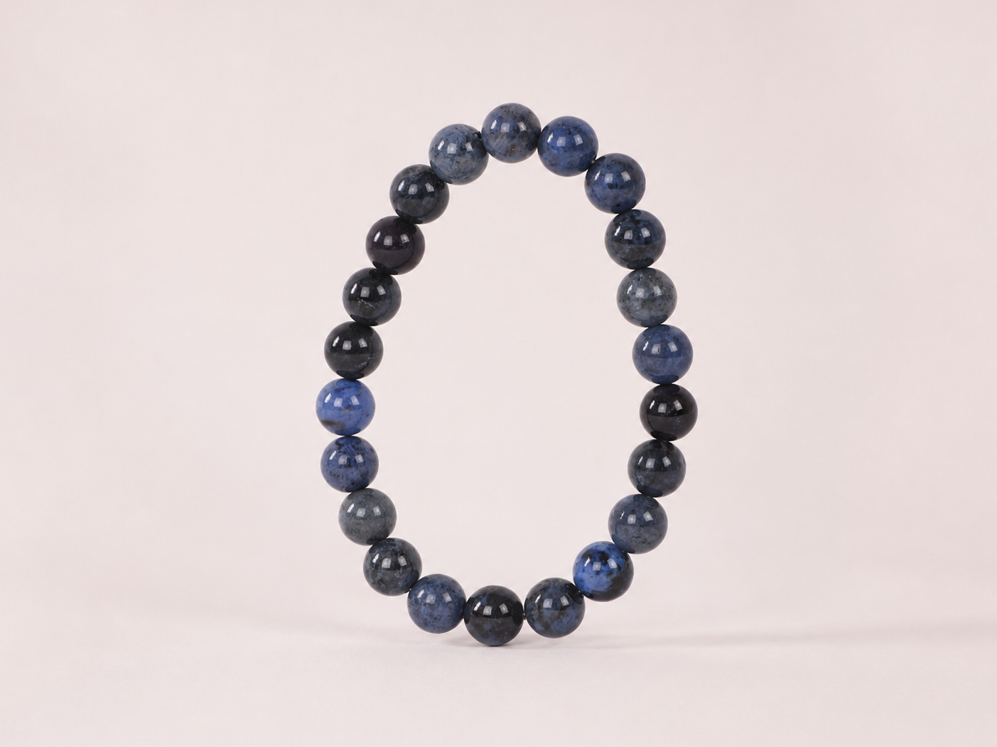 Bracelet Dumortérite 'A' perles 8mm