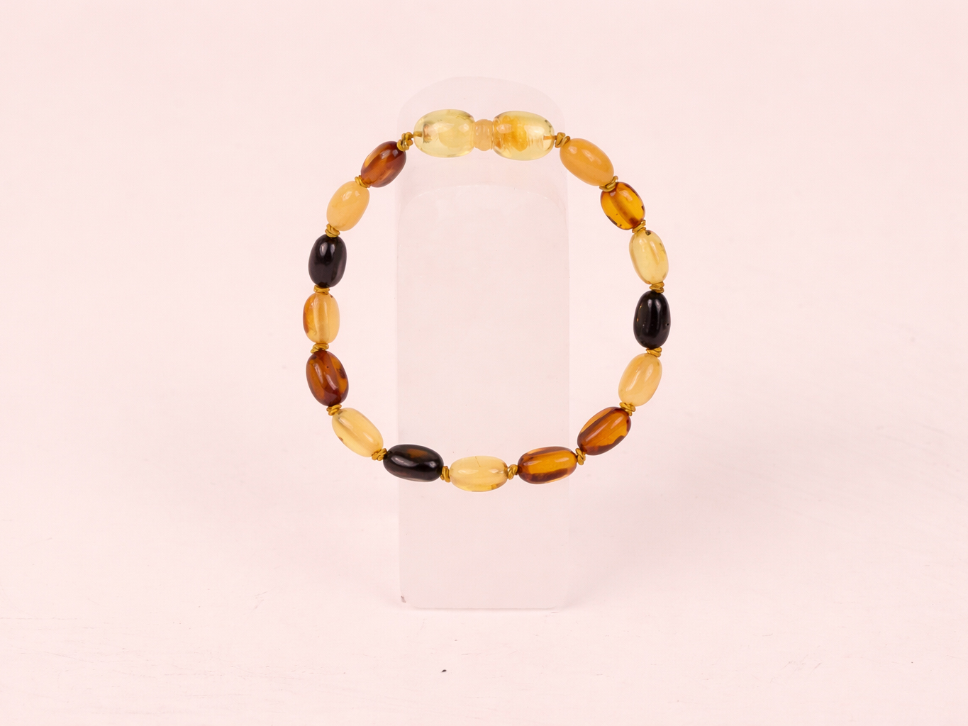 Bracelet Ambre multicolore bébé catégorie ‘A’ perles 4mm
