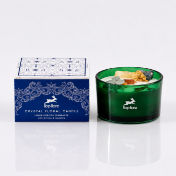 Bougie Crystal Floral Hop Hare – Horizon Citronné & Citrine et Sodalite