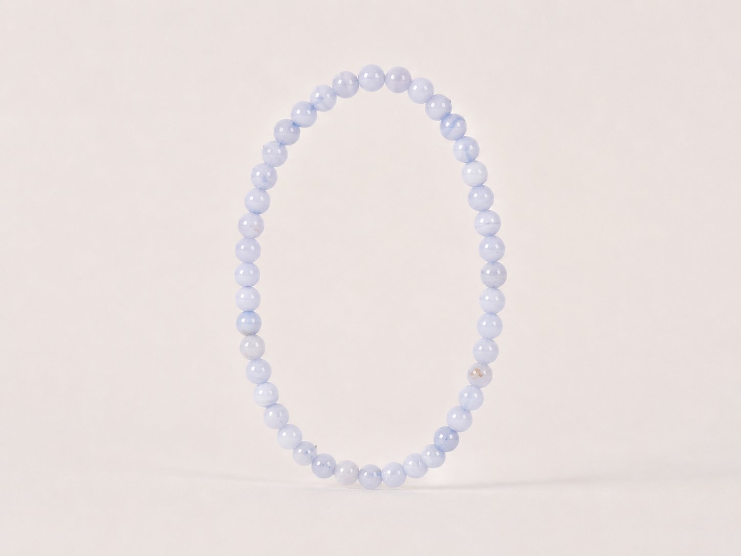 Bracelet Calcédoine Bleue 'AA' perles 4mm