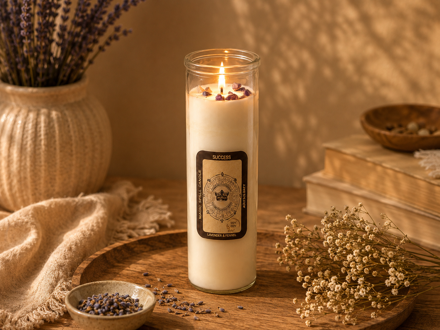 Bougie Rituelle Succès – Lavande & Améthyste 6