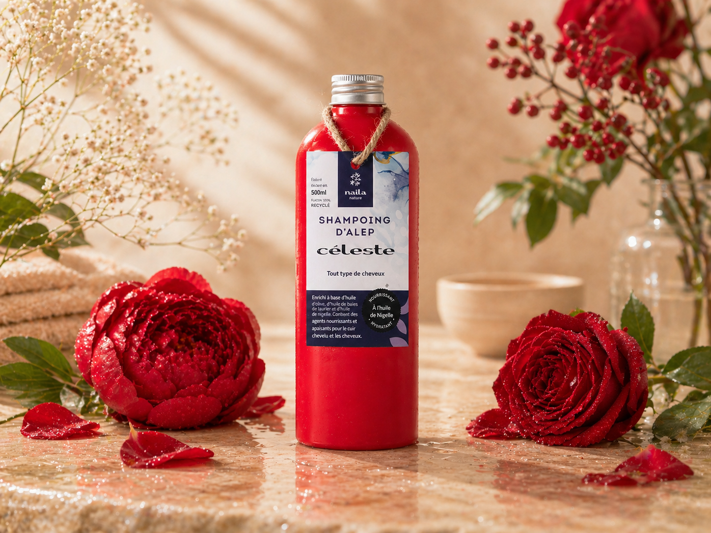 Shampoing d'Alep liquide à huile de nigelle "Céleste" 2