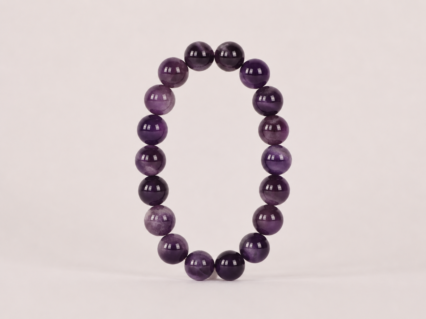 Bracelet Améthyste ‘A’ Dark perles 10mm 20 Bracelet Améthyste ‘A’ Dark perles 10mm