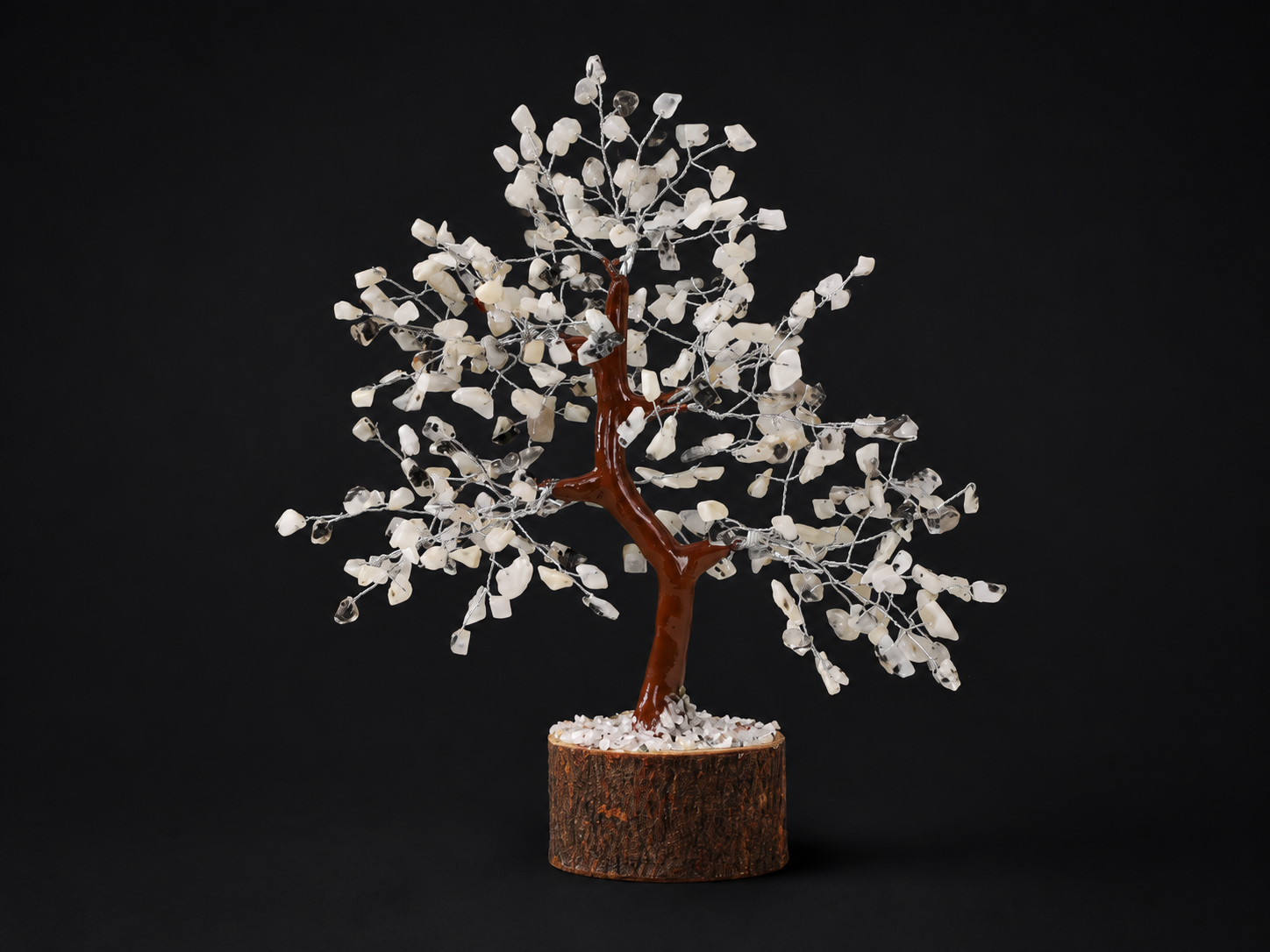 Arbre du Bonheur Pierre de Lune blanche 25cm 1 Arbre du Bonheur Pierre de Lune blanche 25cm