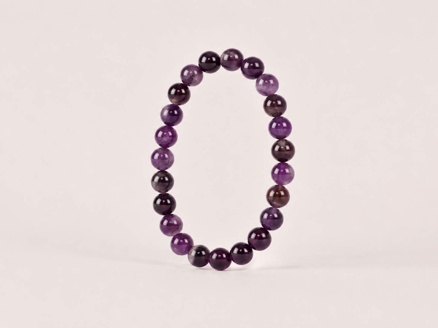 Bracelet Améthyste ‘A’ Dark perles 8mm 19 Bracelet Améthyste ‘A’ Dark perles 8mm