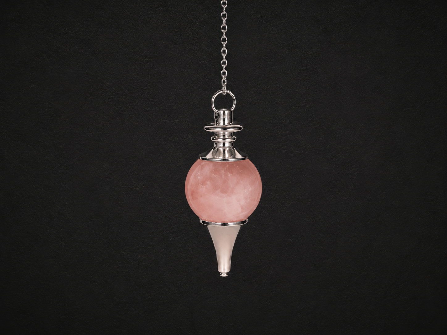 Pendule Quartz Rose sphérique 7 Pendule Quartz Rose sphérique
