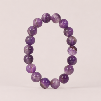Bracelet Améthyste ‘A’ Light perles 10mm