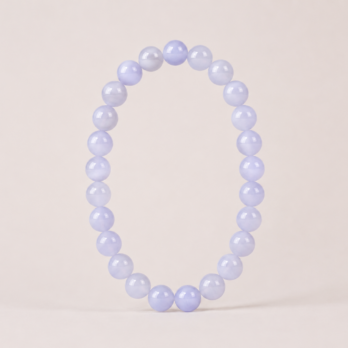 Bracelet Calcédoine Bleue 'AA' perles 8mm