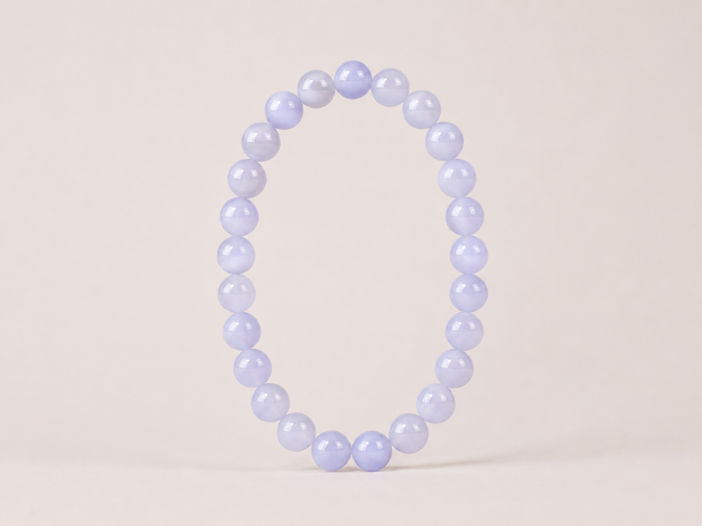 Bracelet Calcédoine Bleue 'AA' perles 8mm
