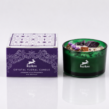 Bougie Crystal Floral Hop Hare – Collines de Lavande & Améthyste