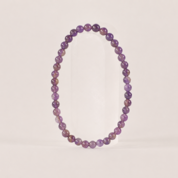 Bracelet Améthyste ‘A’ Dark perles 4mm