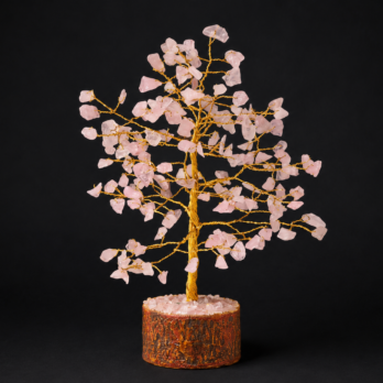 Arbre du Bonheur Quartz Rose 19 cm