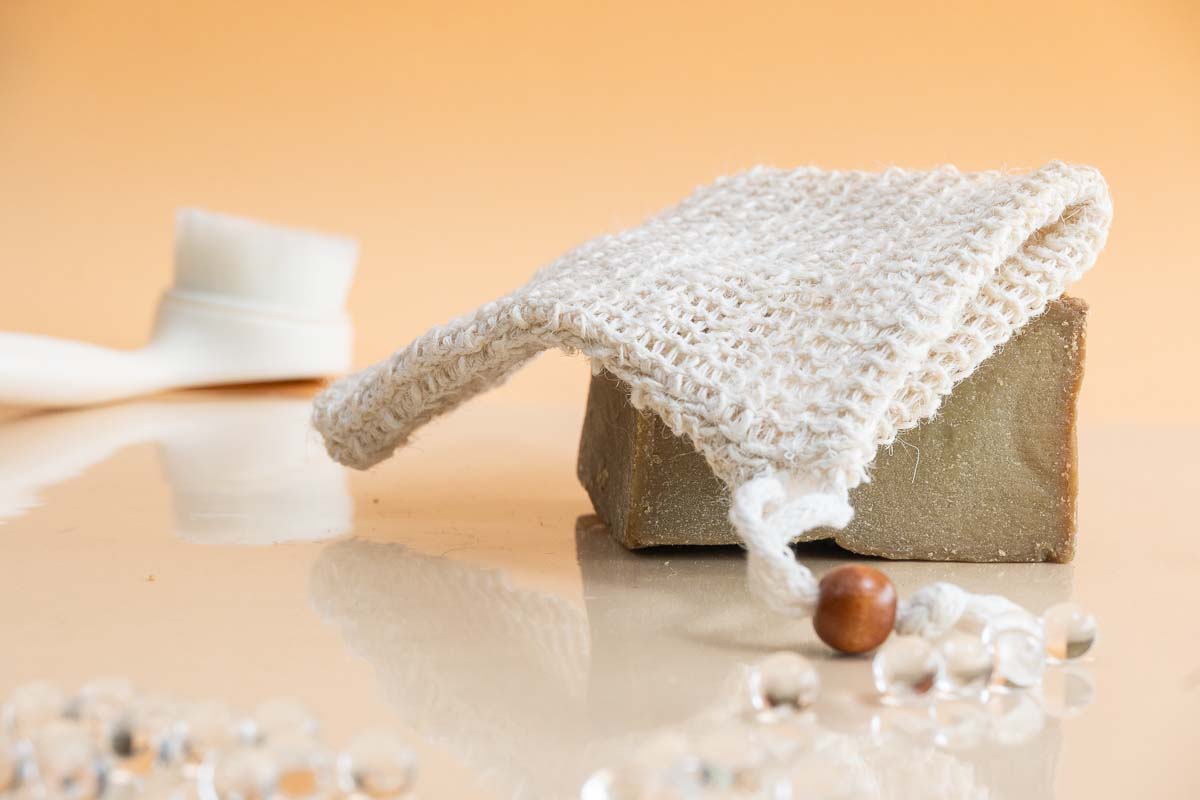 Lot de 5 gants en sisal naturel avec un cordon de serrage 2