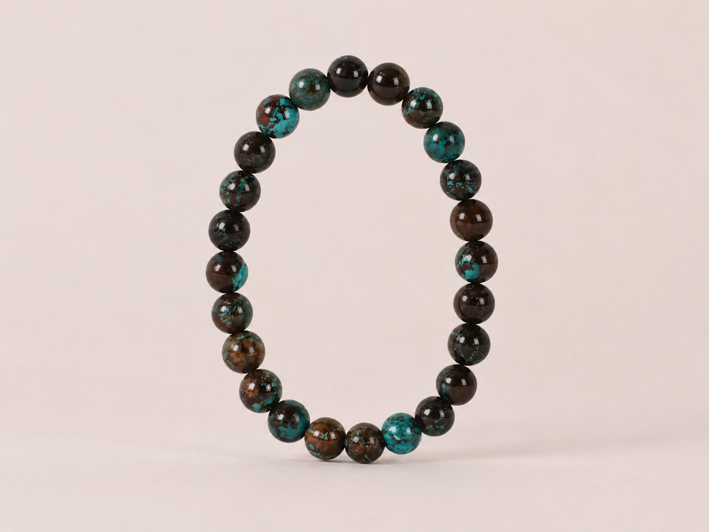 Bracelet Chrysocolle 'AA' perles 8mm