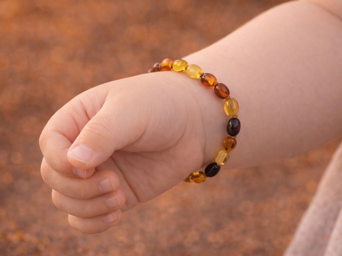 Bracelet Ambre multicolore bébé catégorie ‘A’ perles 4mm 3