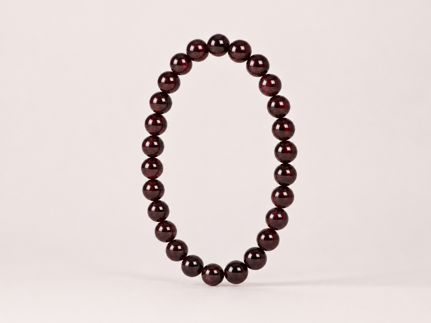 Bracelet Grenat 'A' perles 8mm