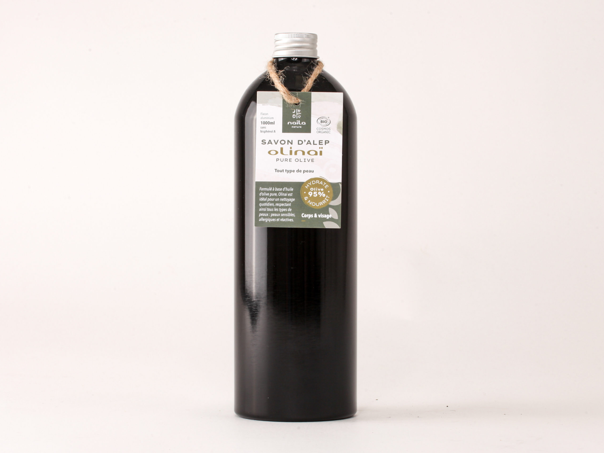 Savon d'Alep liquide pure olive "Olinaï" certifié Bio 18 Savon d'Alep liquide pure olive