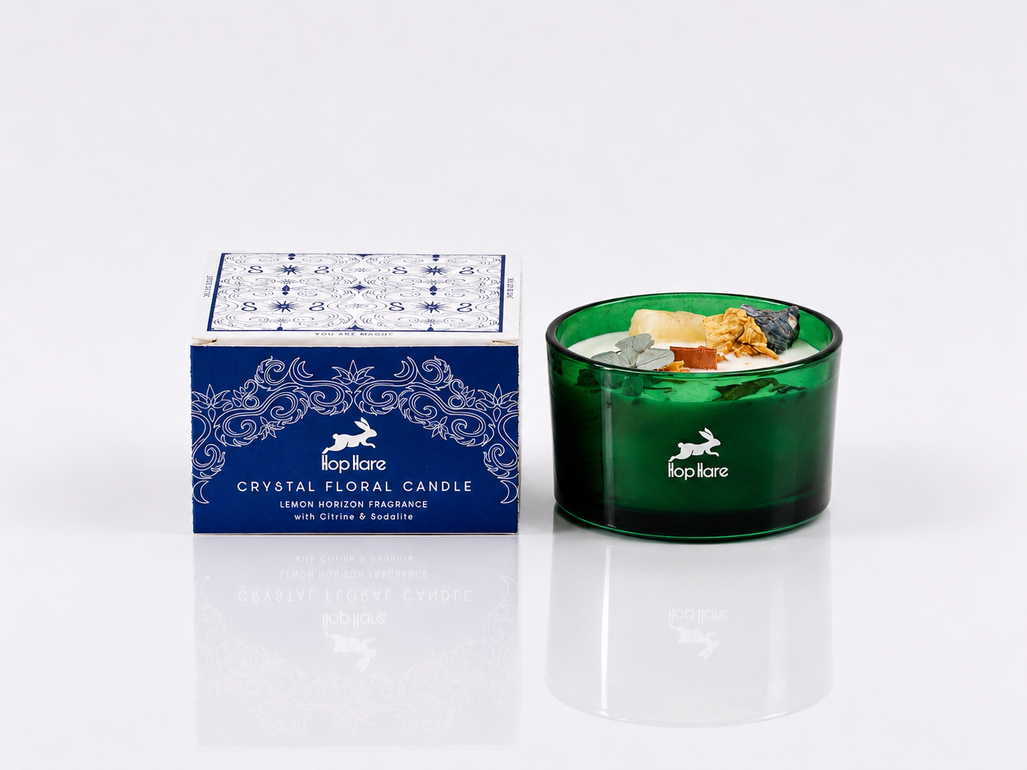 Bougie Crystal Floral Hop Hare – Horizon Citronné & Citrine et Sodalite 5 Bougie Crystal Floral Hop Hare – Horizon Citronné & Citrine et Sodalite