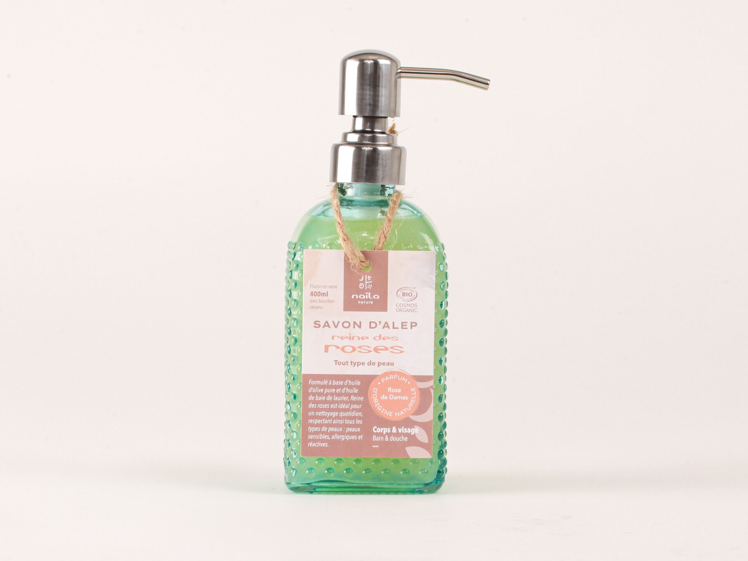 Savon d'Alep liquide rose de Damas "Reine des roses" certifié BIO 16 Savon d'Alep liquide rose de Damas