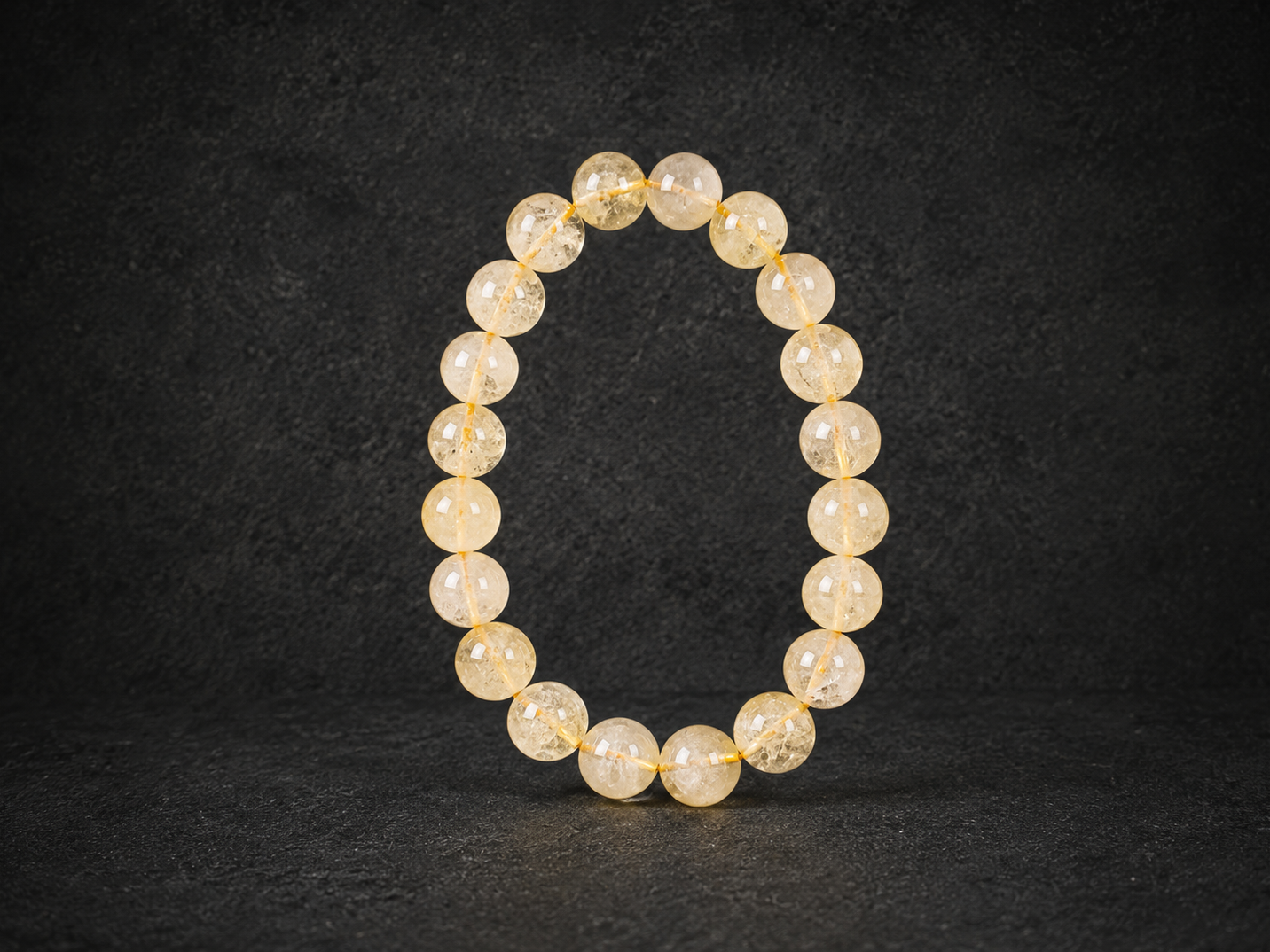 Bracelet Citrine naturelle 'A' perles 8 mm 19 Bracelet Citrine naturelle 'A' perles 8 mm