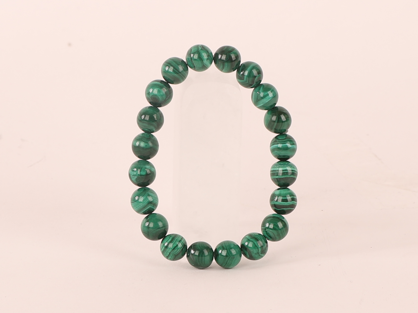 Bracelet Malachite 'Dark' 'AA' perles 10 mm 1 Bracelet Malachite 'Dark' 'AA' perles 10 mm
