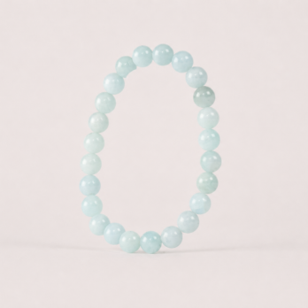 Bracelet Aigue Marine 'AA+' perles 8 mm