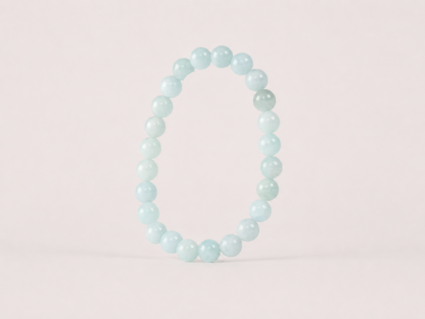 Bracelet Aigue Marine 'AA+' perles 8 mm 14 Bracelet Aigue Marine 'AA+' perles 8 mm