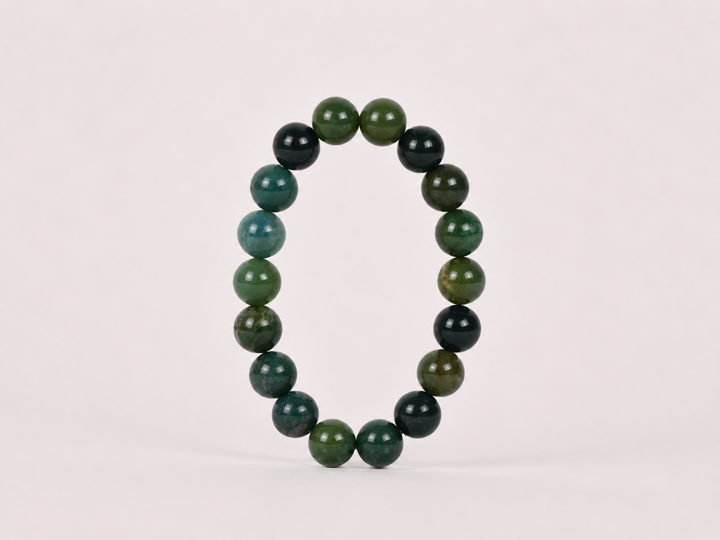 Bracelet Agate Mousse 'A' perles 10 mm 9 Bracelet Agate Mousse 'A' perles 10 mm