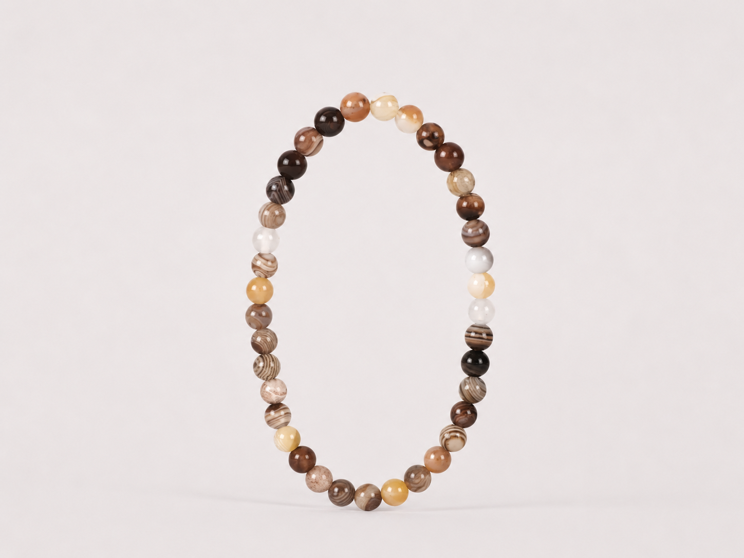 Bracelet Agate Botswana 'A' perles 4 mm 5 Bracelet Agate Botswana 'A' perles 4 mm