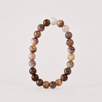 Bracelet Agate Botswana 'A' perles 8 mm