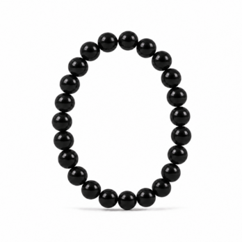 Bracelet Obsidienne noire perles 8 mm