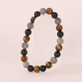 Bracelet Triple Protection Labradorite 'A' perles 8 mm