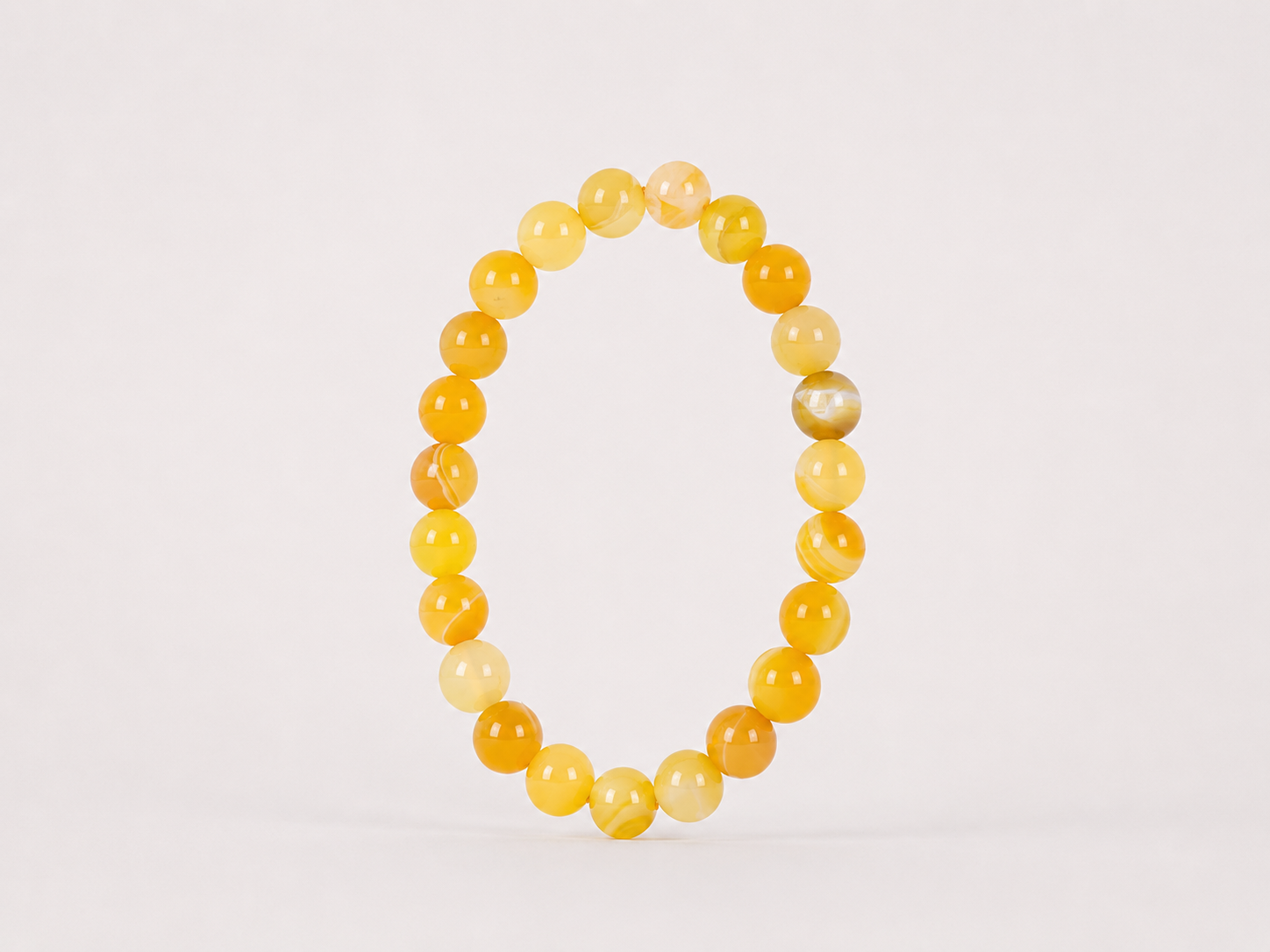 Bracelet Agate Jaune 'A' perles 8 mm 7 Bracelet Agate Jaune 'A' perles 8 mm