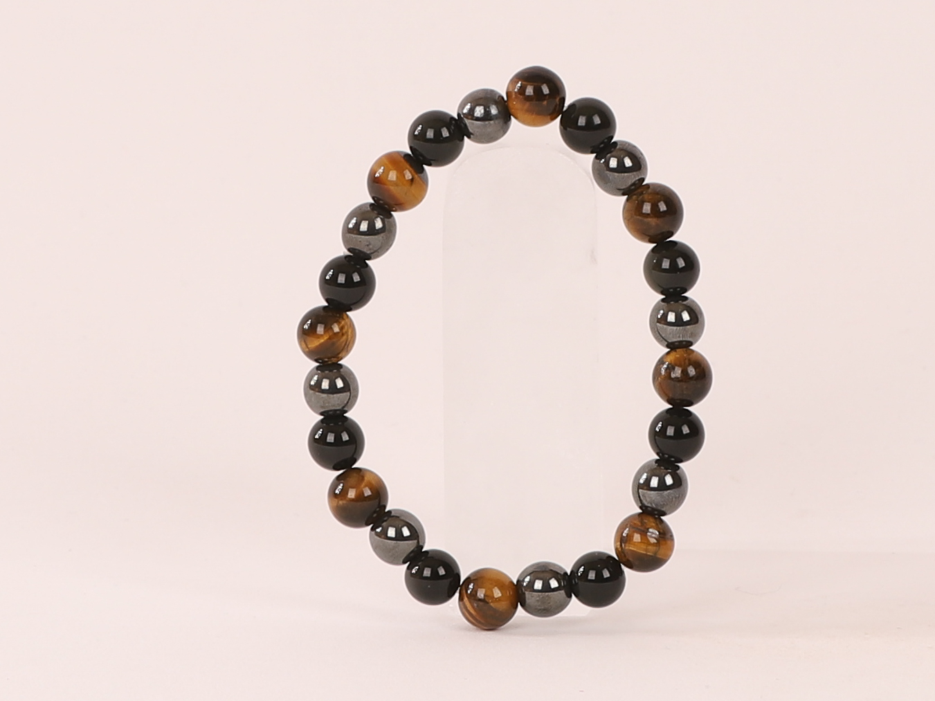 Bracelet Triple Protection Hématite 'A' perles 8 mm 1 Bracelet Triple Protection Hématite 'A' perles 8 mm
