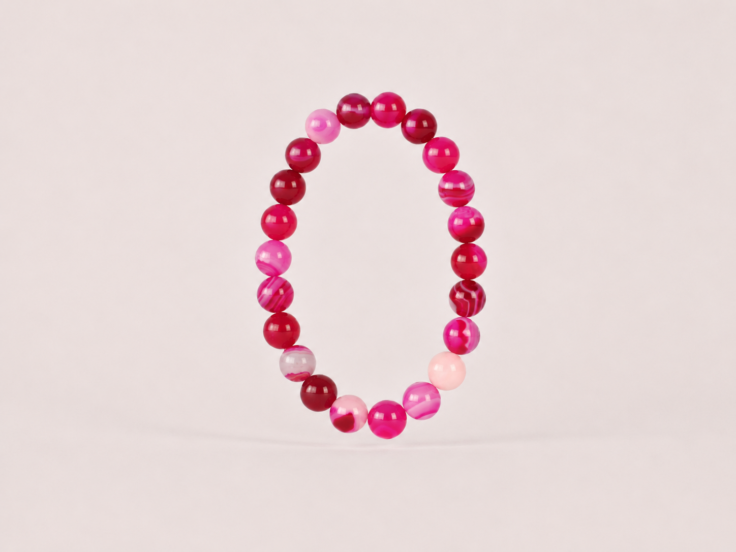 Bracelet Agate Rose 'A' perles 8 mm 11 Bracelet Agate Rose 'A' perles 8 mm