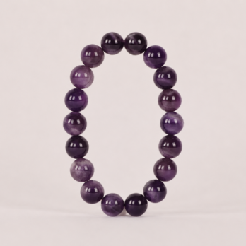 Bracelet Améthyste ‘A’ Dark perles 10 mm
