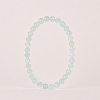 Bracelet Aigue Marine 'AA+' perles 4 mm