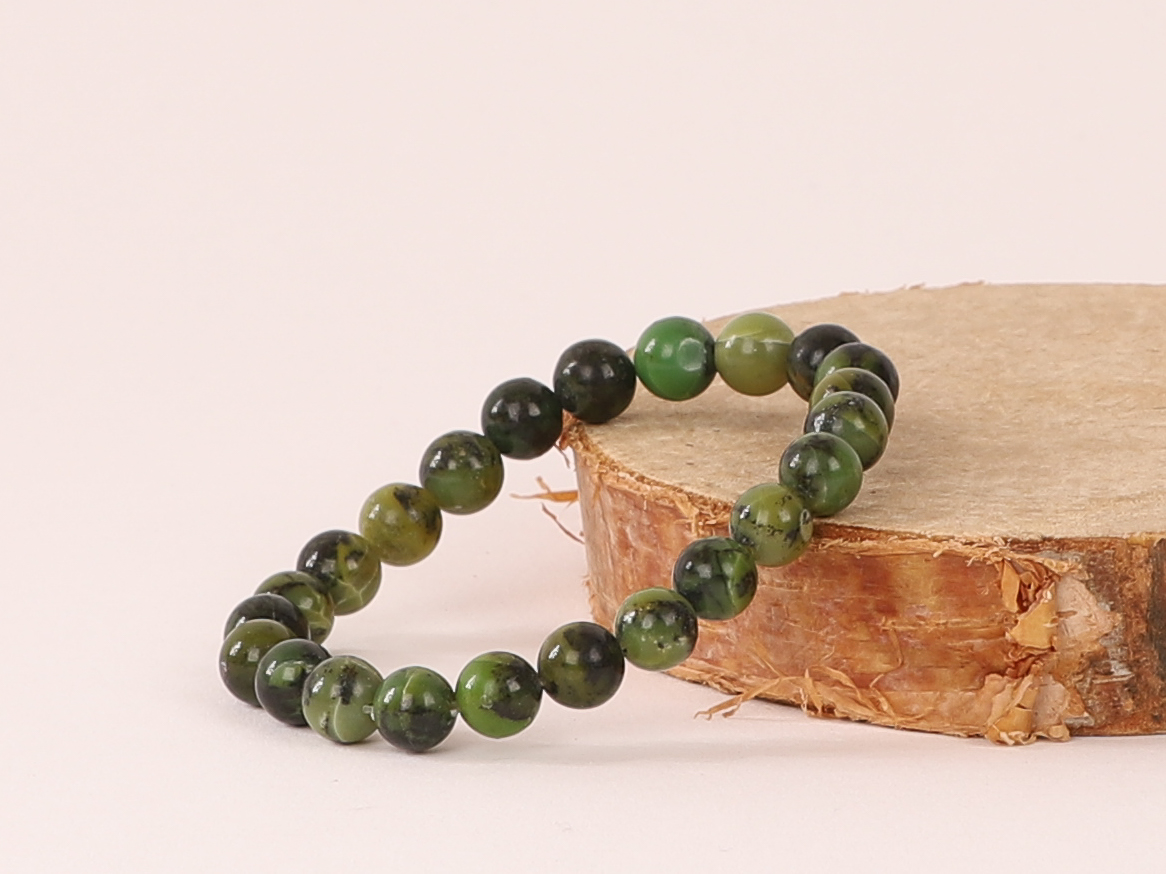 Bracelet Jade nephrite ‘A’ perles 8 mm 3
