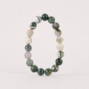 Bracelet Agate Arbre 'A' perles 10 mm