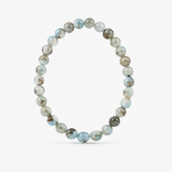 Bracelet Larimar perles 6 mm