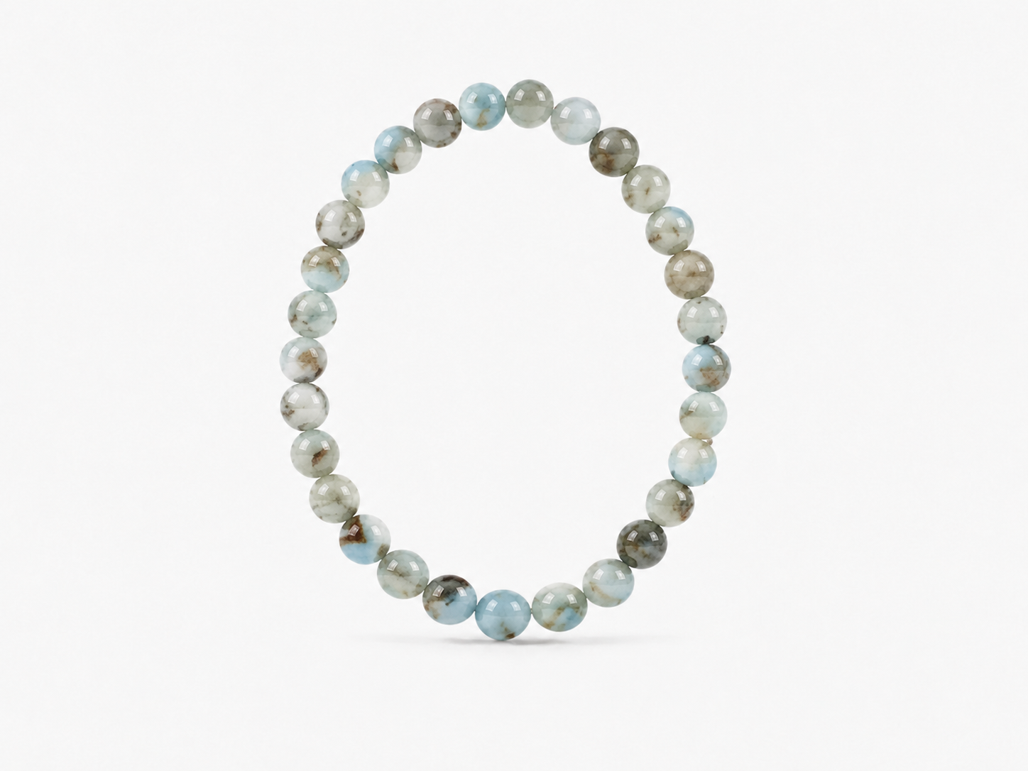 Bracelet Larimar perles 6 mm 1 Bracelet Larimar perles 6 mm
