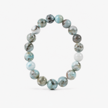 Bracelet Larimar perles 10 mm