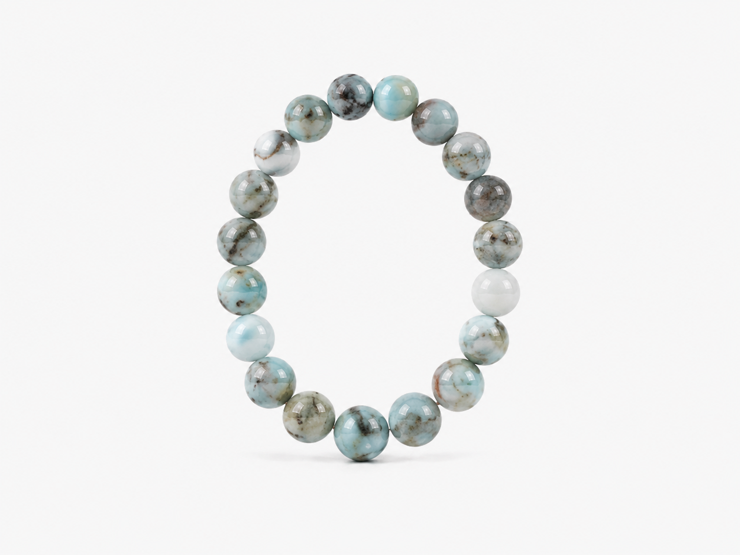 Bracelet Larimar perles 10 mm 1 Bracelet Larimar perles 10 mm