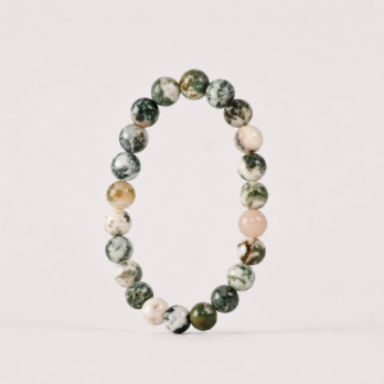 Bracelet Agate Arbre 'A' perles 8 mm