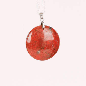 Pendentif cercle Jaspe Rouge